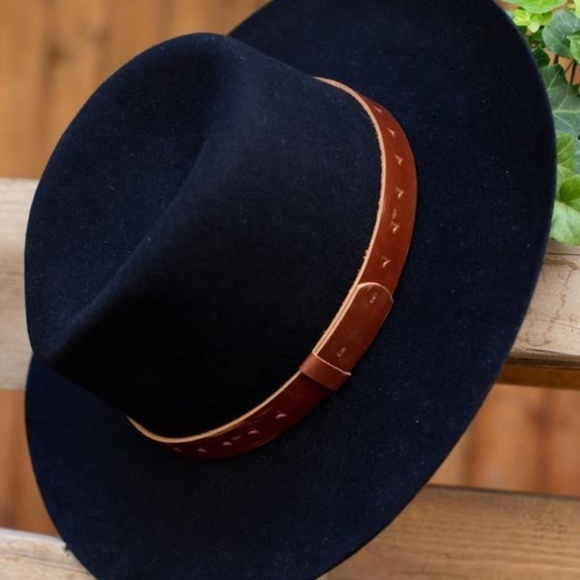 Anthropologie Leather Trimmed Wyeth Harper  Hat - Picture 1 of 13